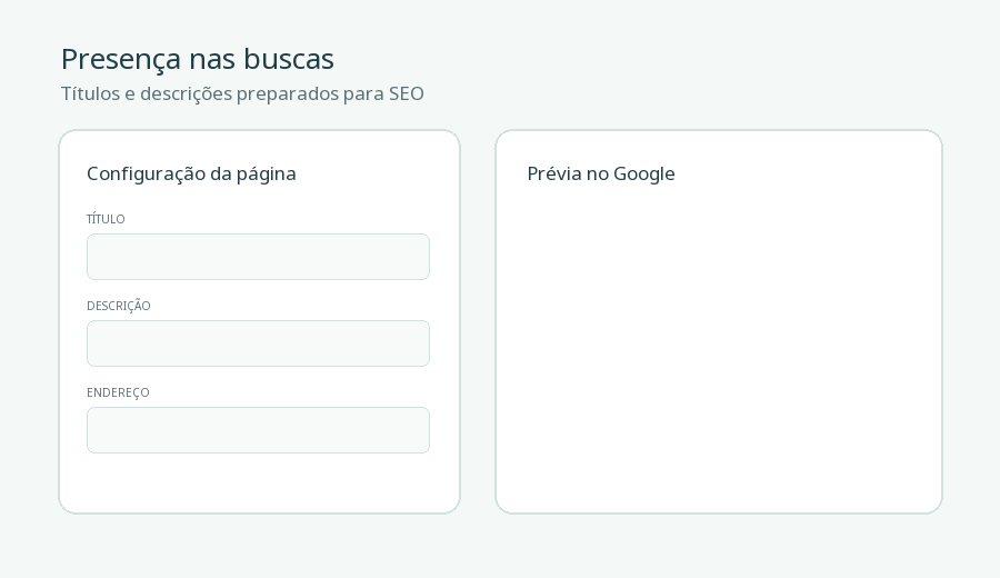 Animação mostrando a configuração de título e descrição para aparecer nas buscas